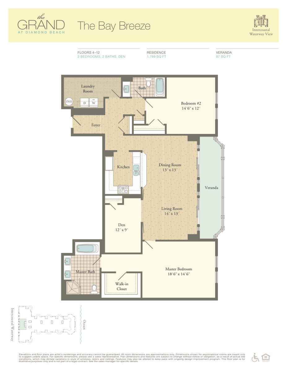 Floor Plan for Residence 1205 at The Grand