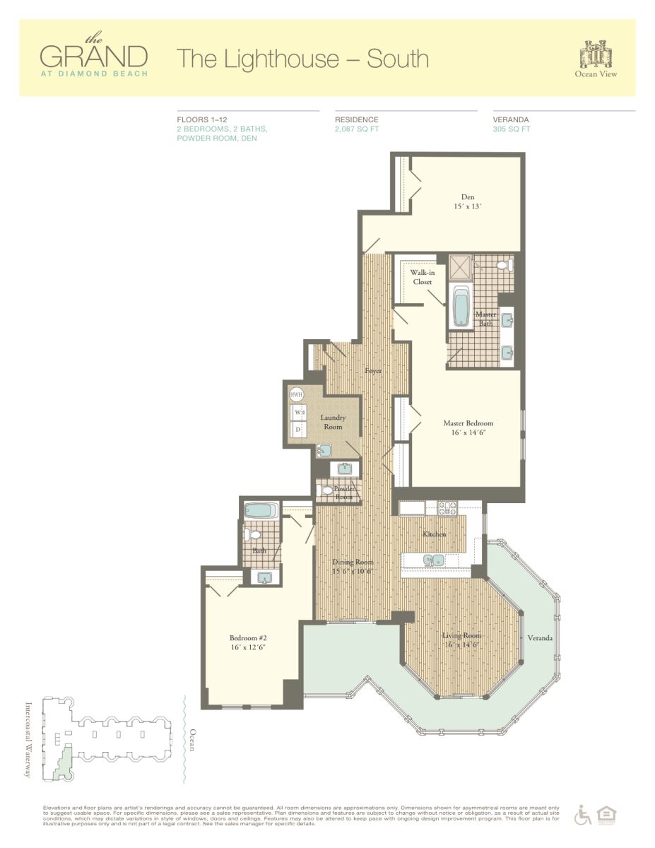Floor Plan for Residence 203 at The Grand